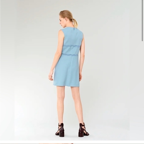 Chloe Gorgeous Shady Blue Crepe Sleeveless Dress Brand New Size 2 - Picture 4 of 16